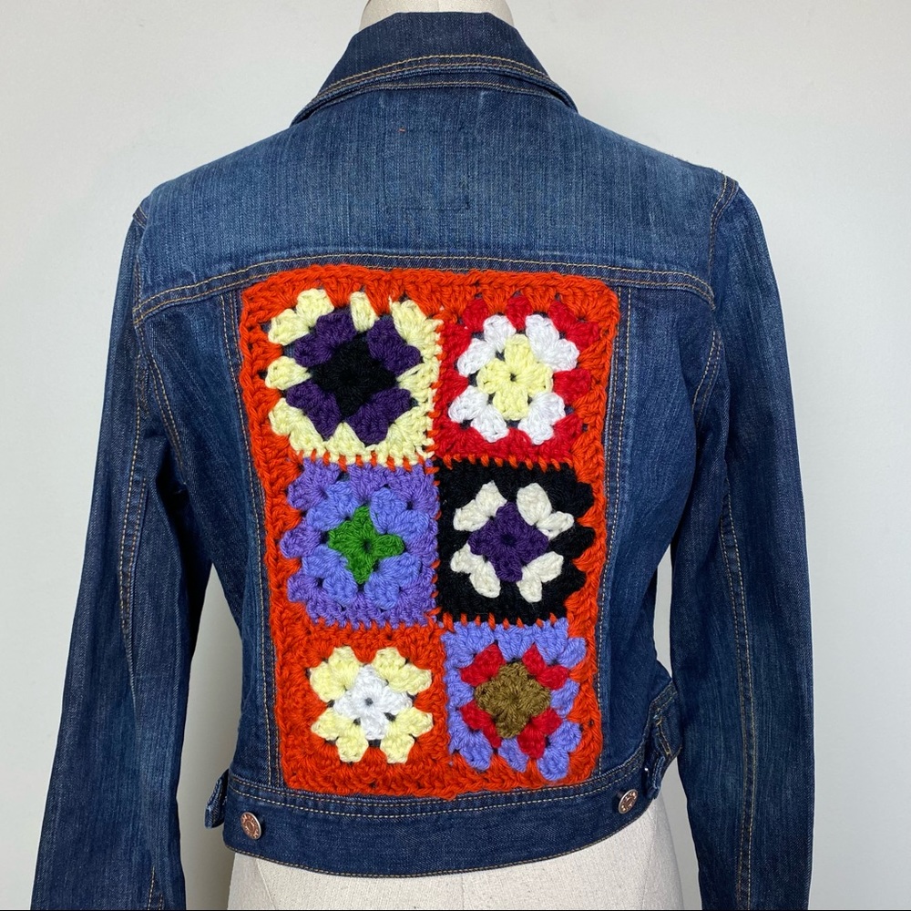 Crochet Embellished Denim Jacket